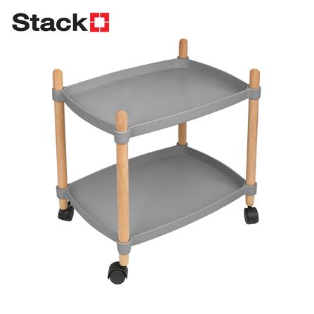 ชั้นวาง 2 ชั้น มีล้อ STACKO FOREST 47x31x52 ซม. สีเทา_0