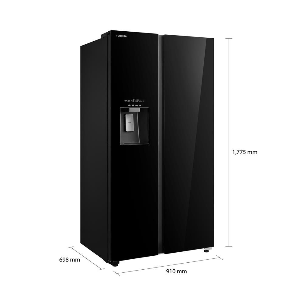 ตู้เย็น SIDE BY SIDE TOSHIBA GR-RS755WIAPGTH(22) 20 คิว กระจกดำ อินเวอร์เตอร์