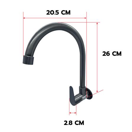 ก๊อกซิงค์เดี่ยวติดผนัง LUZERN LS-1304K สีเทา_1