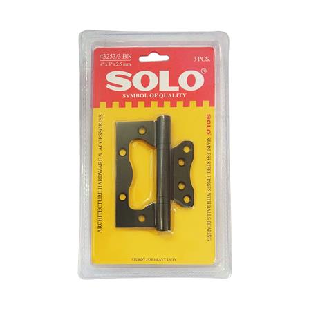 บานพับ 4X3 นิ้ว X 2.5 มม. สีดำ SOLO 43253 แพ็ก 3 ชิ้น ไม่เซาะร่อง_4