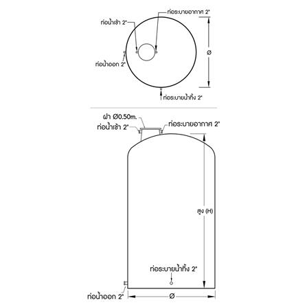 ถังเก็บน้ำไฟเบอร์กลาส WAVE MEKA TANK WWTV2530-30000 ลิตร สีน้ำเงิน_3
