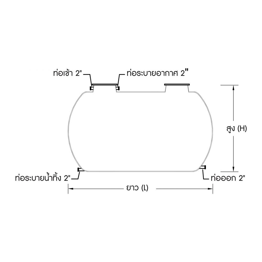 ถังเก็บน้ำใต้ดินไฟเบอร์กลาส ทรงแคปซูล WAVE WWU2020-20000 ลิตร สีน้ำเงิน