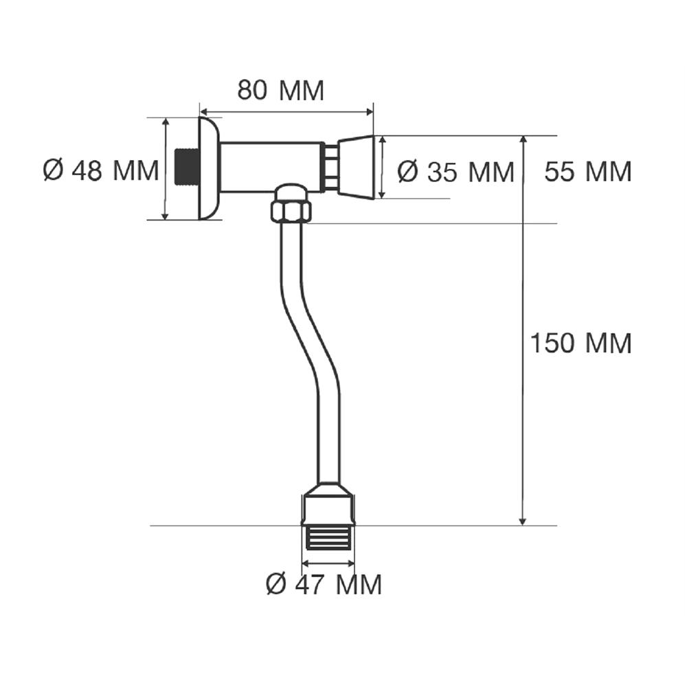 ฟลัชวาล์วโถชายท่อโค้ง MOYA LX-B7891