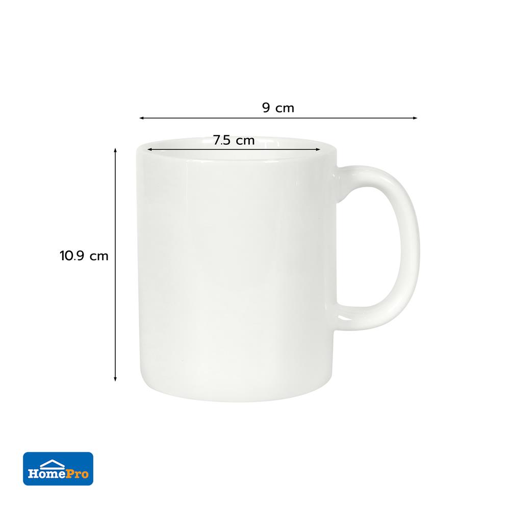 ถ้วยหู PORCELAIN 350 มล. KECH SNOW BASIC สีขาว