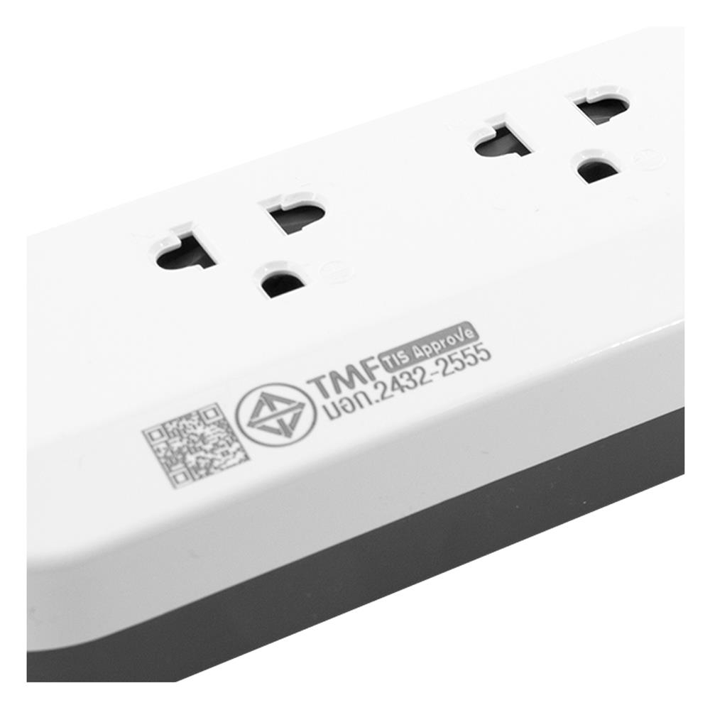 รางปลั๊กไฟ 5 ช่อง 1 สวิตซ์ TOSHINO 16A P5315-5M WG