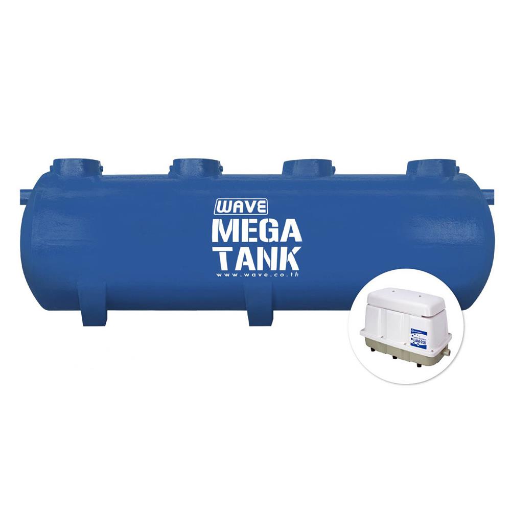 ถังบำบัดน้ำเสียไฟเบอร์กลาสชนิดเติมอากาศ ทรงแคปซูล WAVE WSA2025-25000 ลิตร สีน้ำเงิน