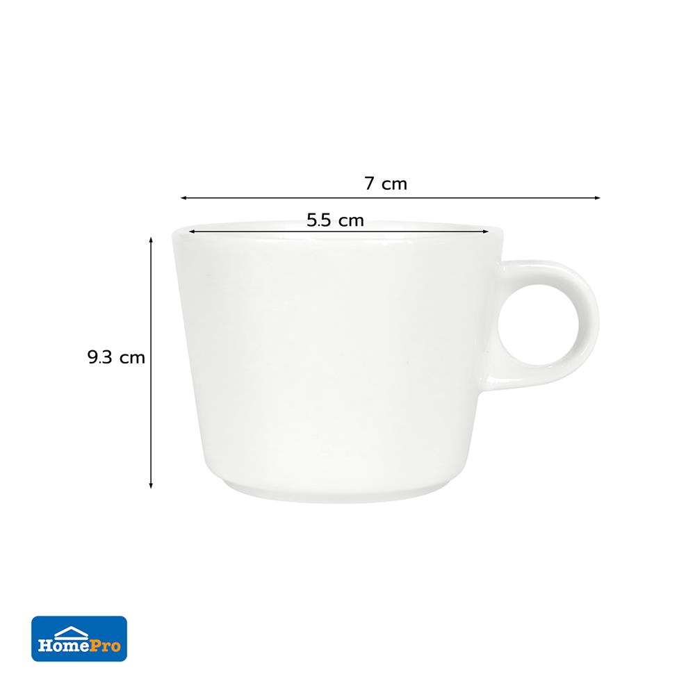 ถ้วยหู PORCELAIN 90 มล. KECH SNOW CUP สีขาว