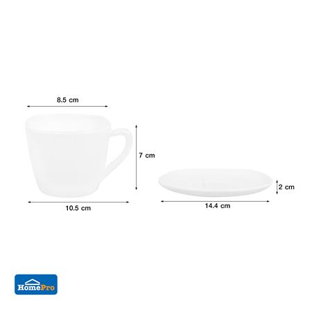 ชุดกาแฟเหลี่ยม แก้วโอปอล KECH AURA SQUARE 220 มล._4