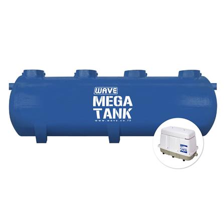 ถังบำบัดน้ำเสียไฟเบอร์กลาสชนิดเติมอากาศ ทรงแคปซูล WAVE WSA2020-20000 ลิตร สีน้ำเงิน