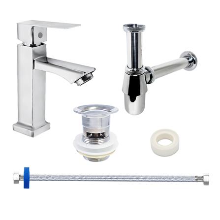 ชุดก๊อกอ่างล้างหน้า DONMARK GL-5120 สีเงิน_0