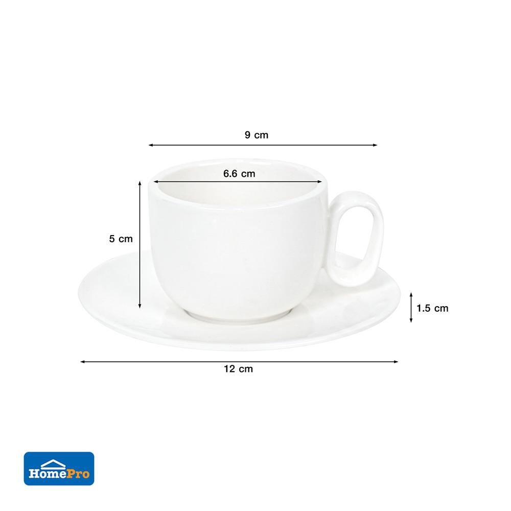ชุดถ้วยกาแฟ PORCELAIN 90 มล. KECH SNOW MIN สีขาว