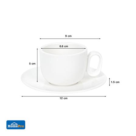 ชุดถ้วยกาแฟ PORCELAIN 90 มล. KECH SNOW MIN สีขาว_5