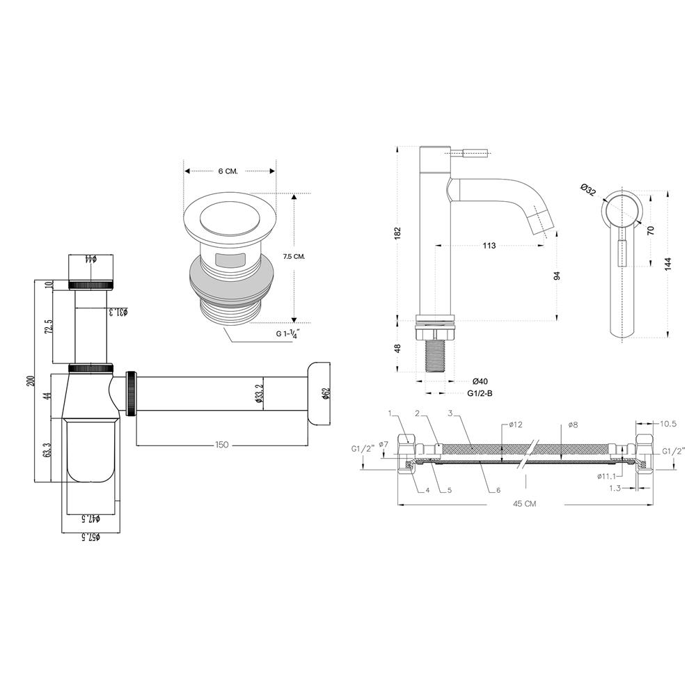 ชุดก๊อกอ่างล้างหน้า DONMARK GL-5122 สเตนเลส
