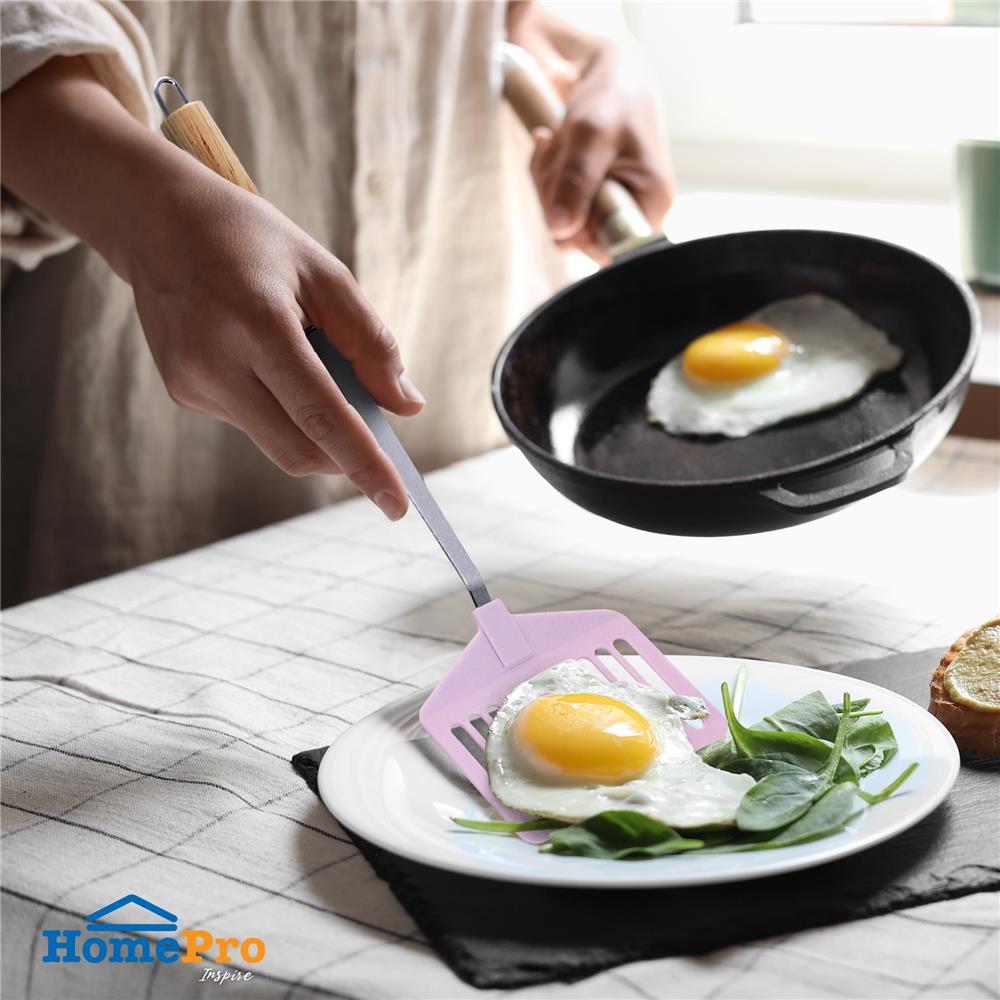 ตะหลิวเหลี่ยมมีร่อง 37 ซม. KECH PINKY ด้ามไม้