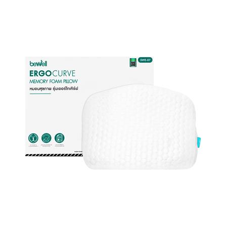 หมอนสุขภาพ เมมโมรี่โฟม BEWELL ERGOCURVE SWE-07 ไซซ์ L 14x62x14 ซม. สีขาว_4