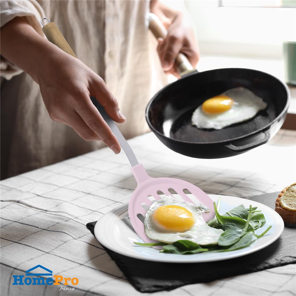 ตะหลิวจีนมีร่อง 39 ซม. KECH PINKY ด้ามไม้