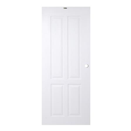 ประตูภายนอก UPVC AZLE PZN5 80X200 ซม. สีขาว เจาะลูกบิด_0