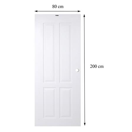 ประตูภายนอก UPVC AZLE PZN5 80X200 ซม. สีขาว เจาะลูกบิด_7