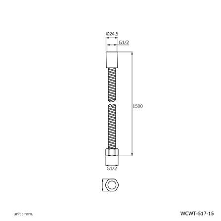สายฝักบัวสเตนเลส WS WCWT-517-15 150 ซม._1