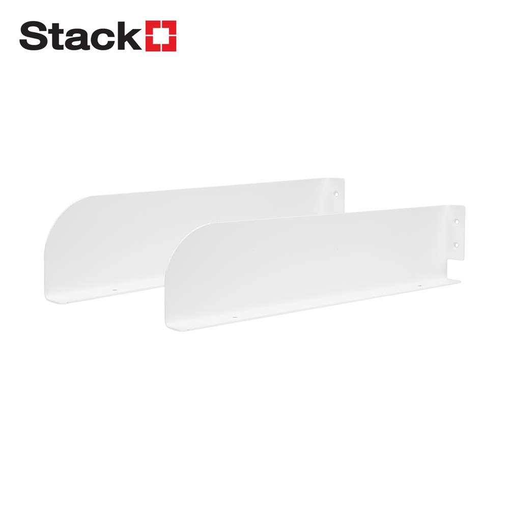 แขนรับชั้นเหล็ก STACKO FLEXI 30 ซม. ขอบสูง สีขาว (L,R)