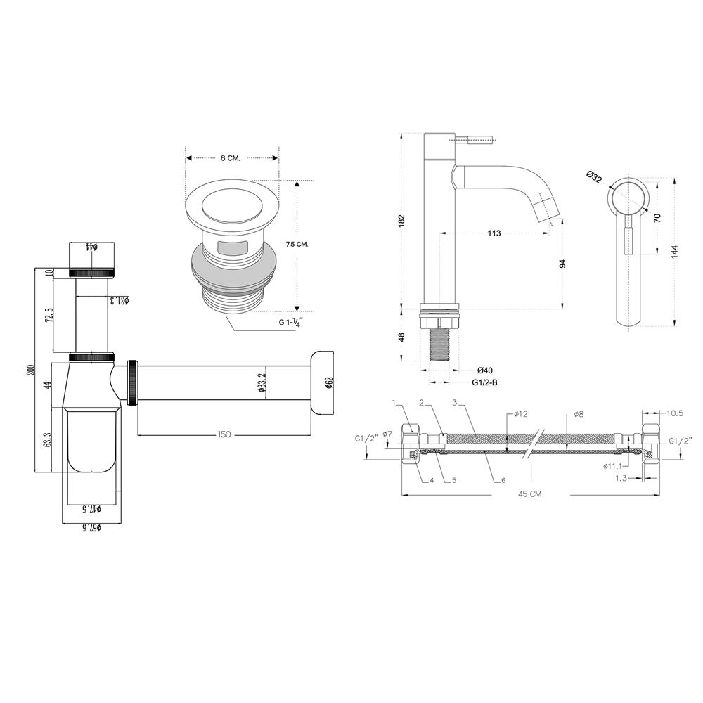 ชุดก๊อกอ่างล้างหน้า DONMARK GL-5121 สีโครม