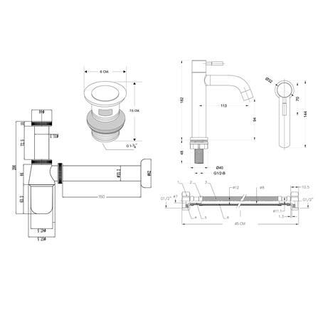 ชุดก๊อกอ่างล้างหน้า DONMARK GL-5121 สีโครม_2