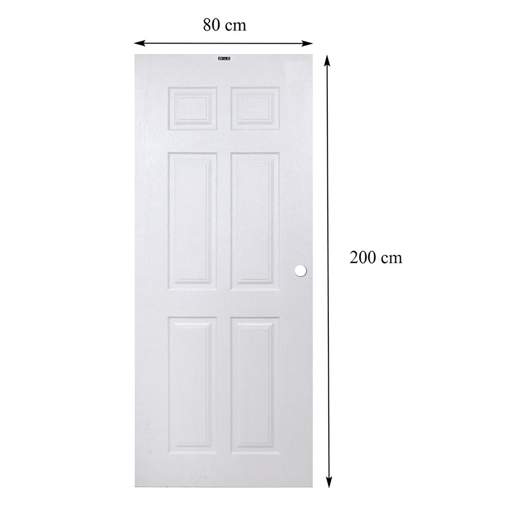 ประตูภายนอก UPVC AZLE PZN3 80X200 ซม. สีขาว เจาะลูกบิด