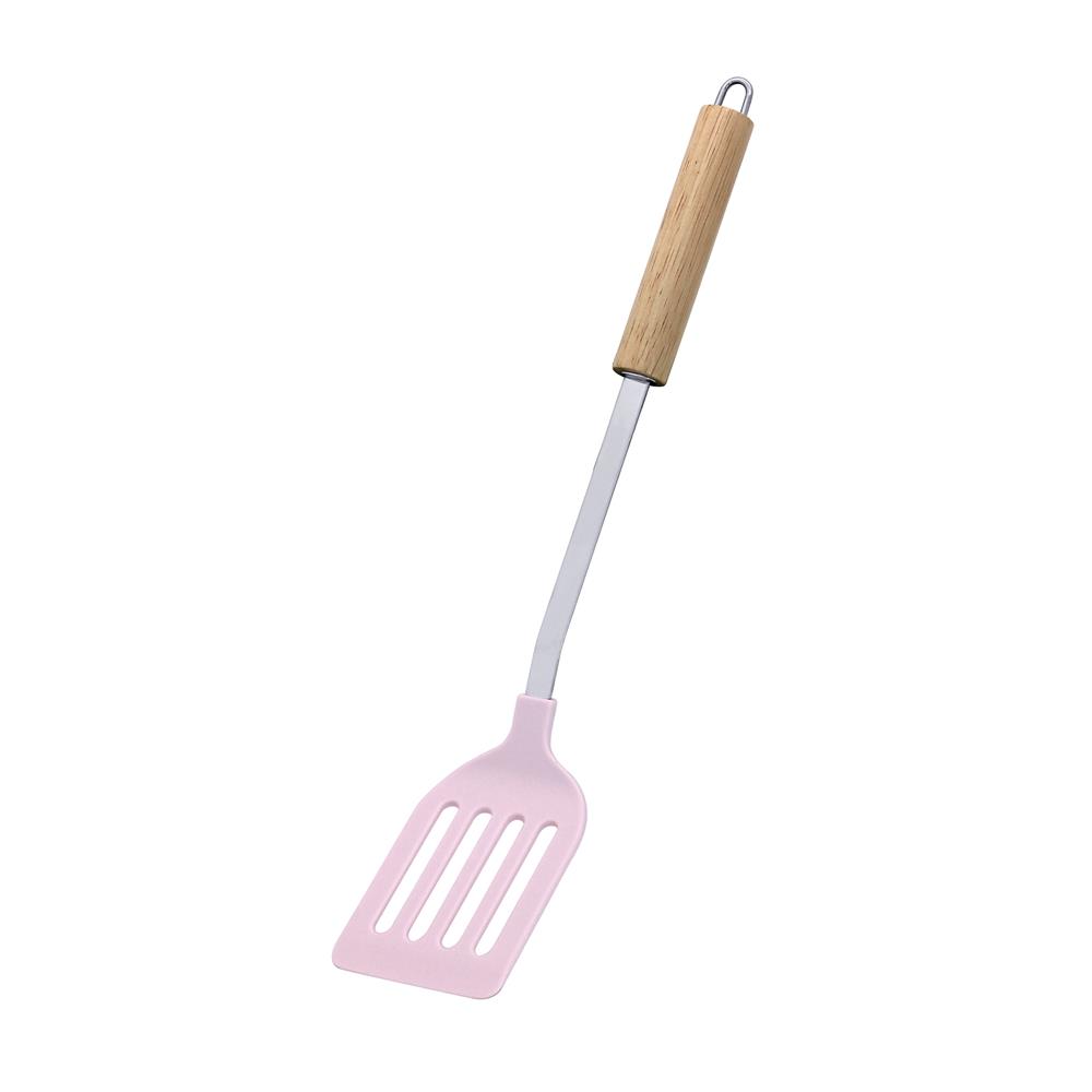 ตะหลิวเหลี่ยมร่อง 36 ซม. KECH PINKY ด้ามไม้