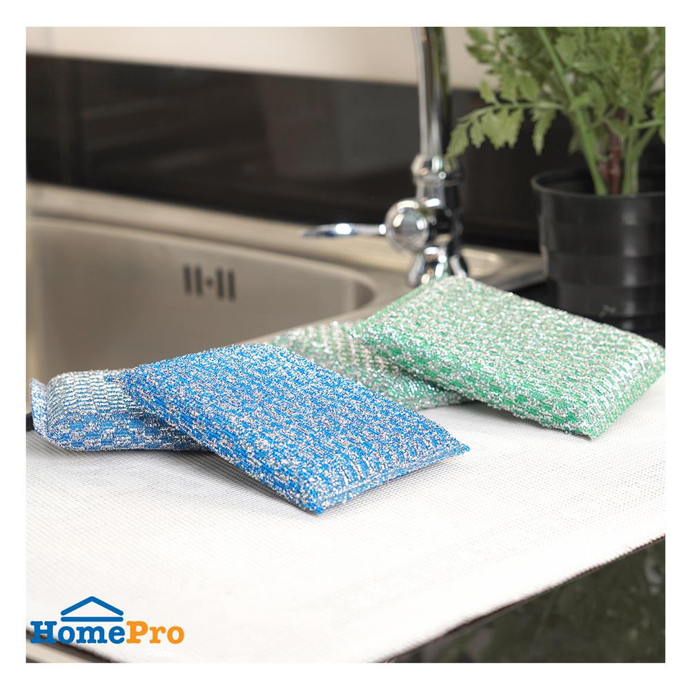 ฟองน้ำหุ้มตาข่ายซิลเวอร์ ACCO C-NAMI 12.5x9x1.8 ซม. แพ็ก 4 ชิ้น