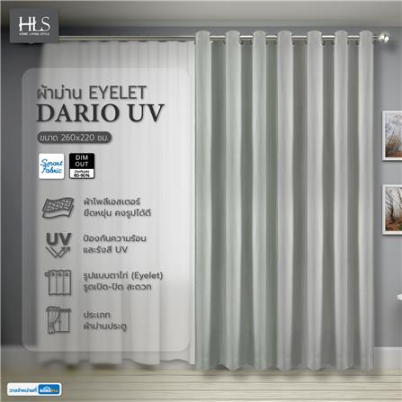 ผ้าม่าน EYELET HOME LIVING STYLE DARIO UV 260X220 ซม. สีเทา_4