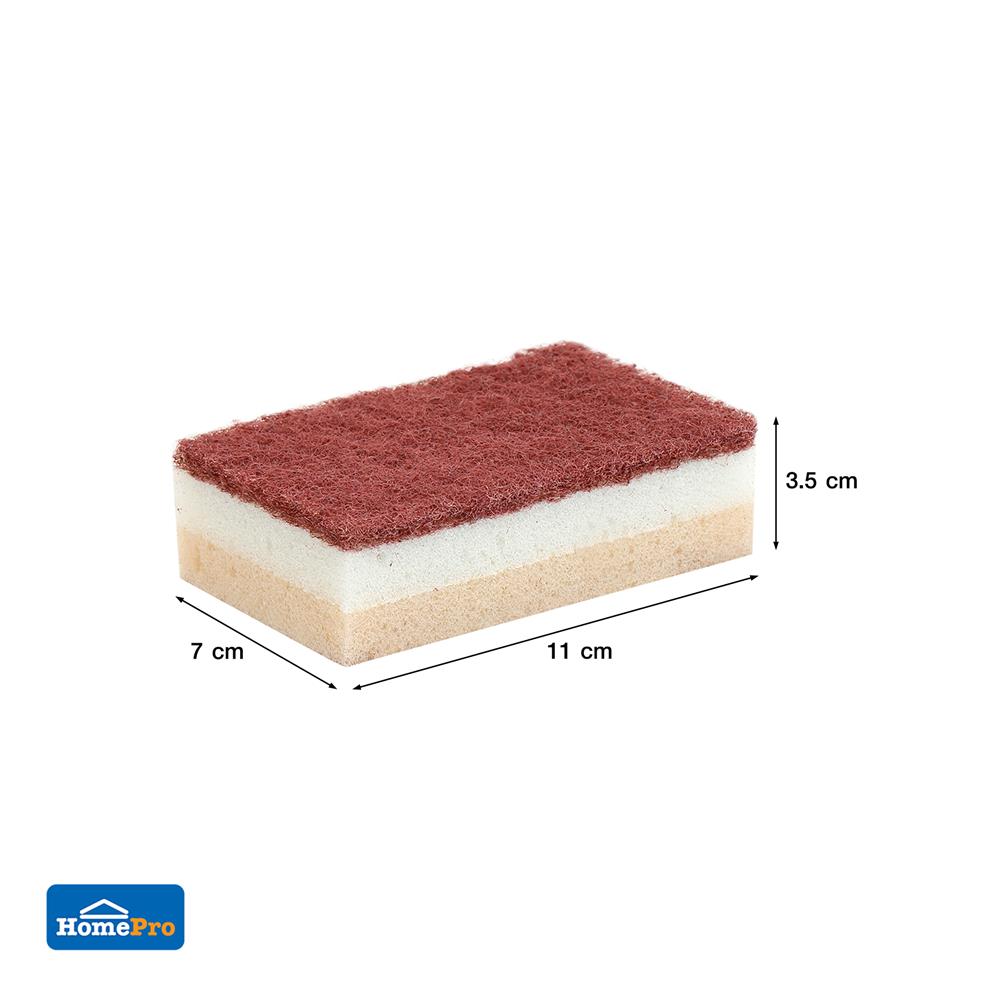 ฟองน้ำเซลลูโลสพร้อมใยขัด 3 ชั้น ACCO C-NAMI 11x7x3.5 ซม. แพ็ก 5 ชิ้น