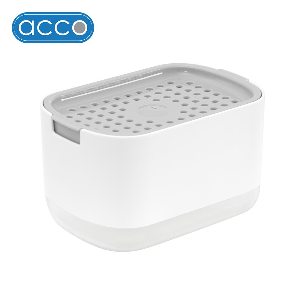 กล่องวางฟองน้ำพร้อมกดน้ำยาล้างจาน ACCO 330 มล. สีขาว_0