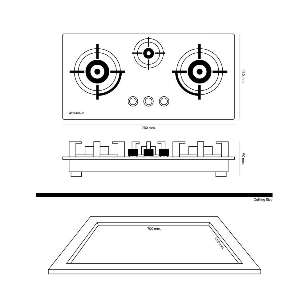 เตาฝังแก๊ส DYNA HOME DH-300-SJF 78 ซม.