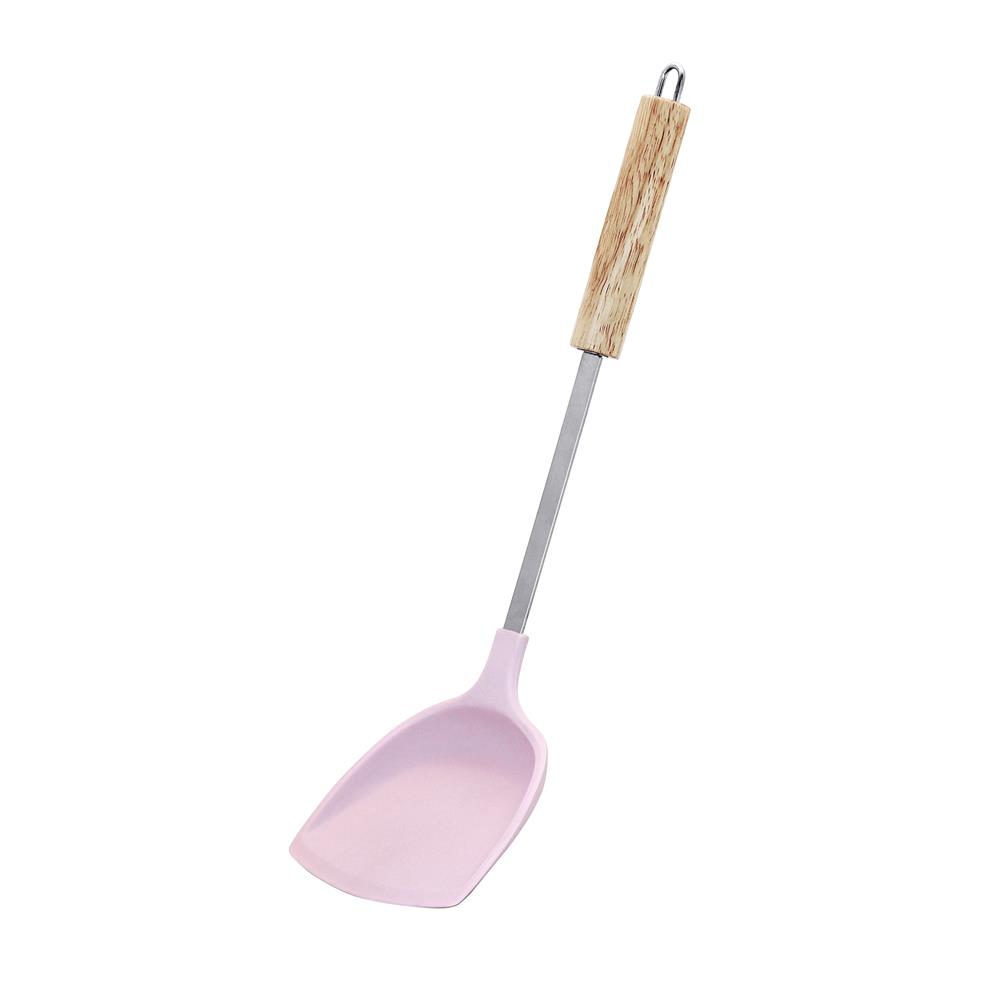 ตะหลิวจีนหนา 37 ซม. KECH PINKY ด้ามไม้