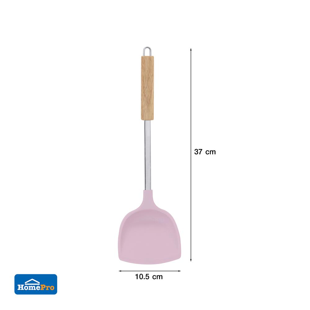 ตะหลิวจีนหนา 37 ซม. KECH PINKY ด้ามไม้