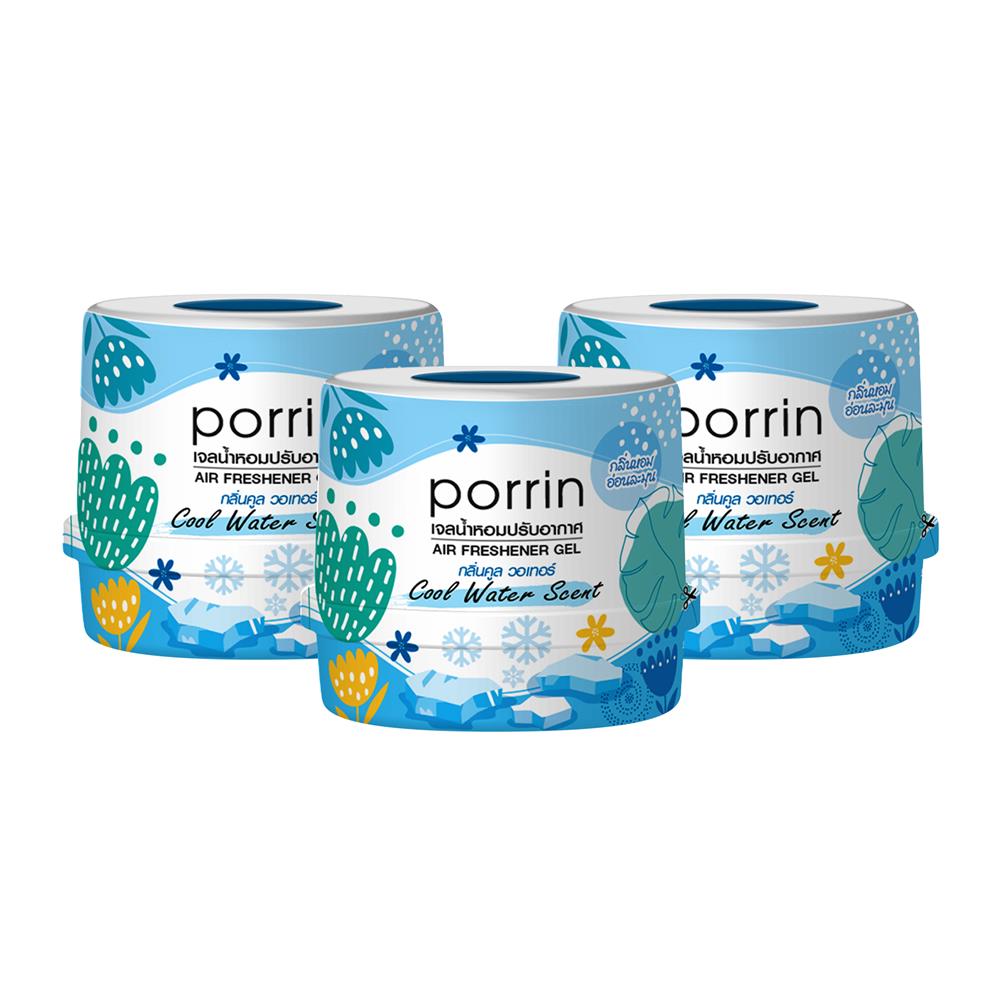 เจลปรับอากาศ PORRIN COOL WATER 180 กรัม แพ็ก 3 ชิ้น_0