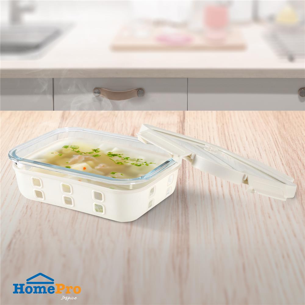 กล่องอาหารแก้ว KECH PEARLA 1.52 ลิตร สีครีม