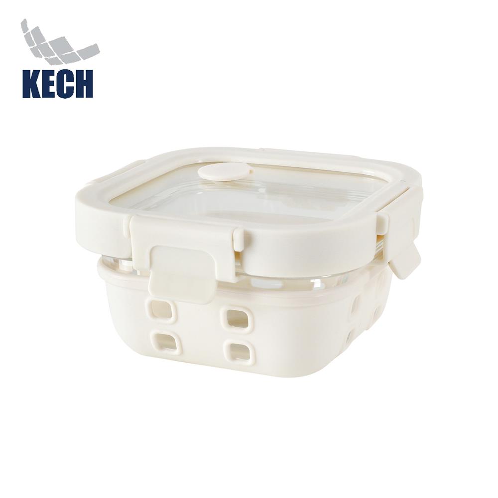 กล่องอาหารแก้ว KECH PEARLA 0.32 ลิตร สีครีม