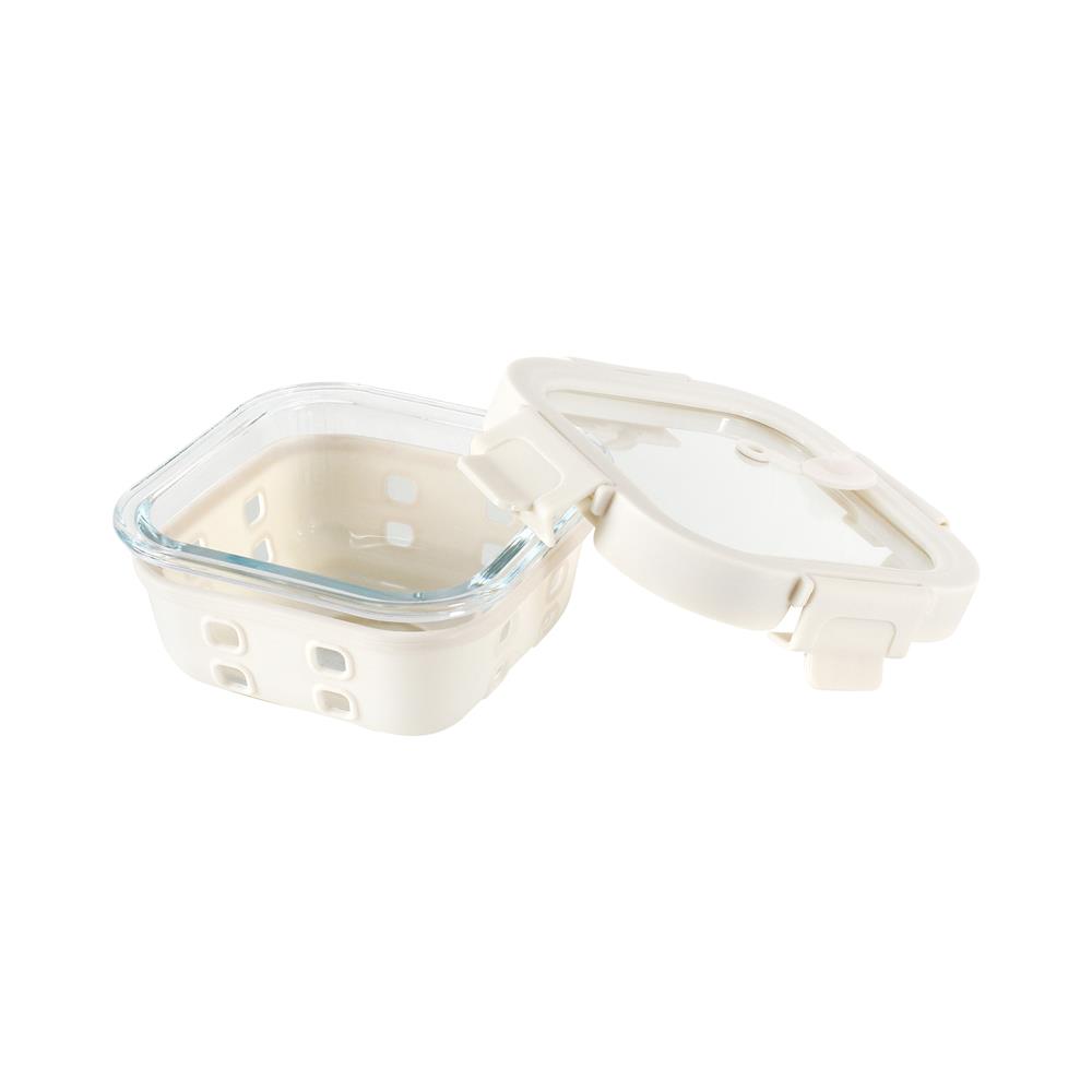 กล่องอาหารแก้ว KECH PEARLA 0.32 ลิตร สีครีม