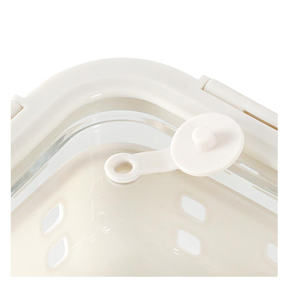 กล่องอาหารแก้ว KECH PEARLA 0.32 ลิตร สีครีม