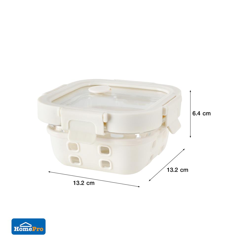 กล่องอาหารแก้ว KECH PEARLA 0.32 ลิตร สีครีม