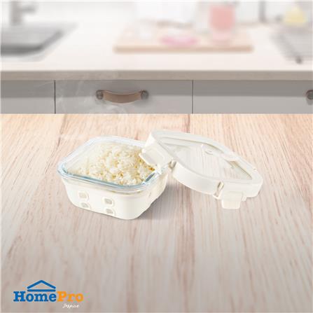 กล่องอาหารแก้ว KECH PEARLA 0.32 ลิตร สีครีม_6