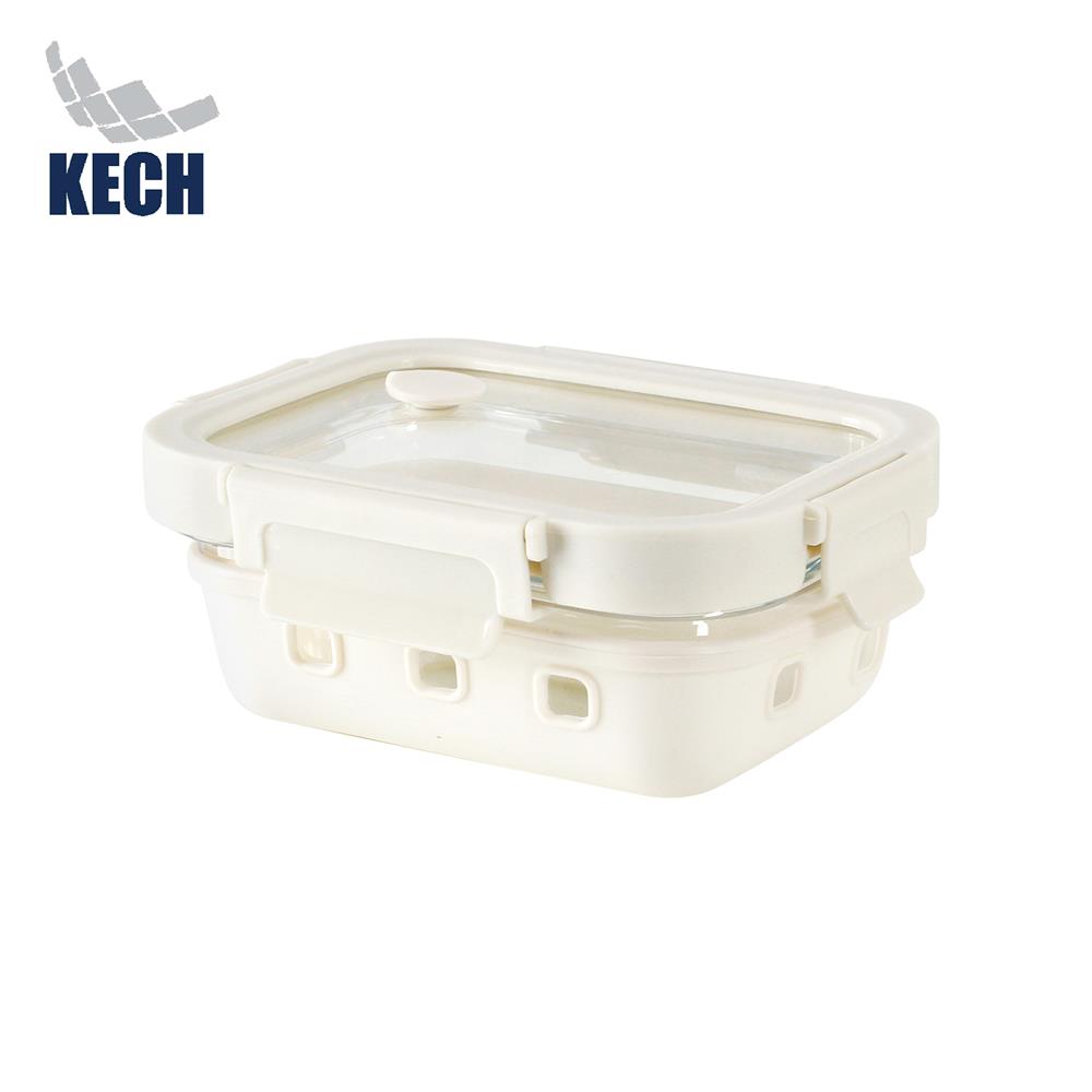 กล่องอาหารแก้ว KECH PEARLA 0.37 ลิตร สีครีม