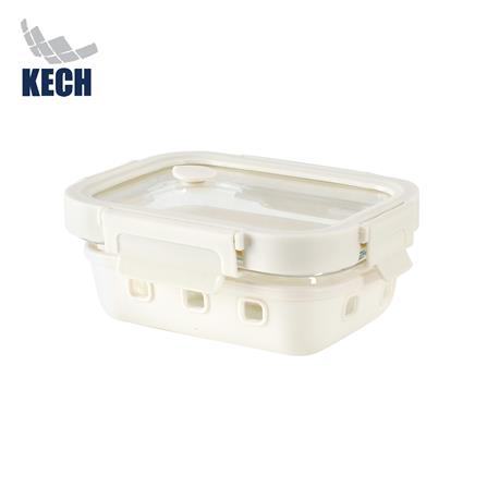 กล่องอาหารแก้ว KECH PEARLA 0.37 ลิตร สีครีม_0