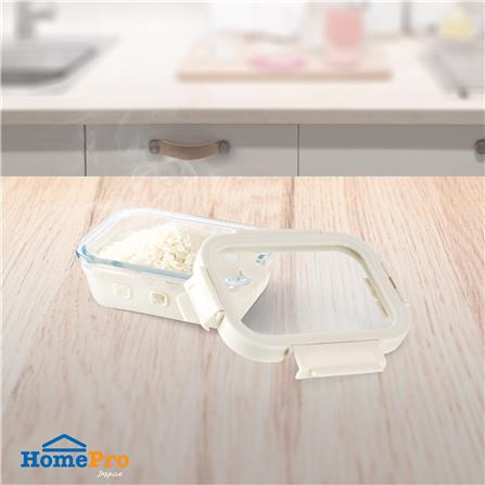 กล่องอาหารแก้ว KECH PEARLA 0.37 ลิตร สีครีม_6