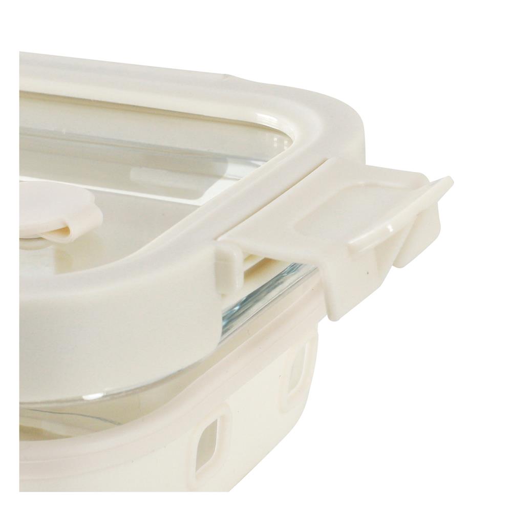 กล่องอาหารแก้ว KECH PEARLA 0.64 ลิตร สีครีม