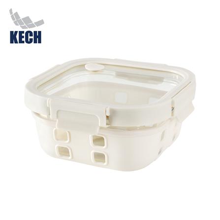 กล่องอาหารแก้ว KECH PEARLA 0.8 ลิตร สีครีม_0