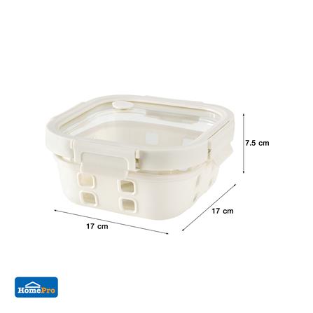 กล่องอาหารแก้ว KECH PEARLA 0.8 ลิตร สีครีม_8