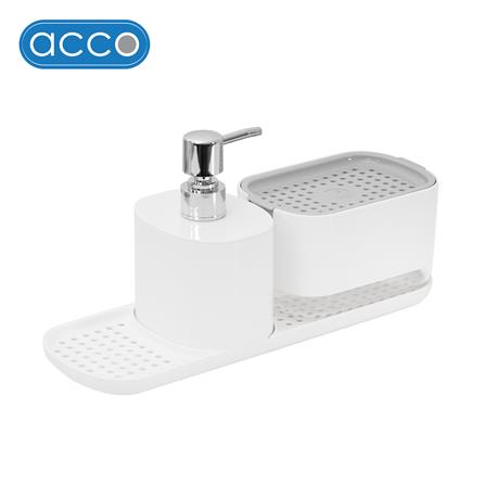 กล่องวางฟองน้ำพร้อมกดน้ำยาและขวดใส่น้ำยา ACCO 500 มล. สีขาว_0