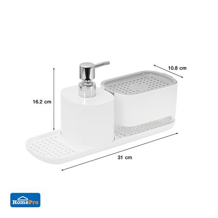 กล่องวางฟองน้ำพร้อมกดน้ำยาและขวดใส่น้ำยา ACCO 500 มล. สีขาว_8